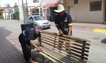 Dan mantenimiento a mobiliario urbano