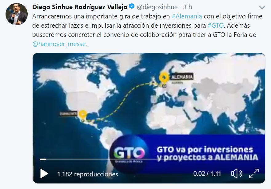 Gobernador llevará a cabo gira de trabajo en Alemania