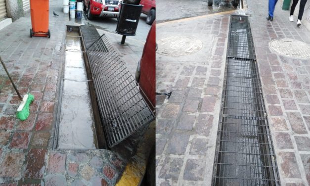 Limpian alcantarillado de mercado Victoria