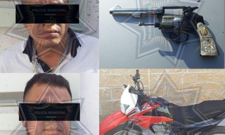 Traía moto robada; le encuentran arma ilegal