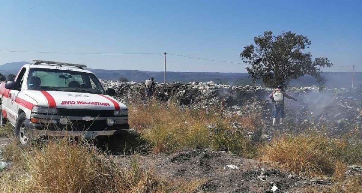 Controlan en un 90% incendio del Relleno Sanitario en Manuel Doblado