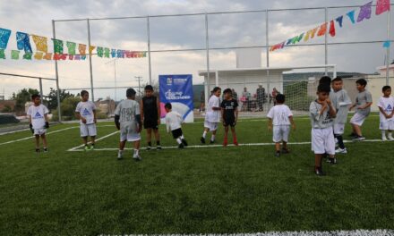 Inauguran cancha en los Girasoles, en Purísima del Rincón