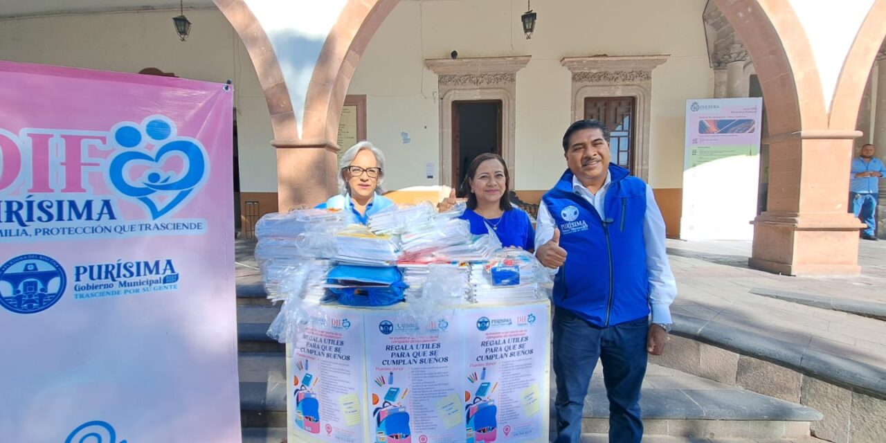 En Purísima inicia campaña: «Regala útiles para que se cumplan sueños»