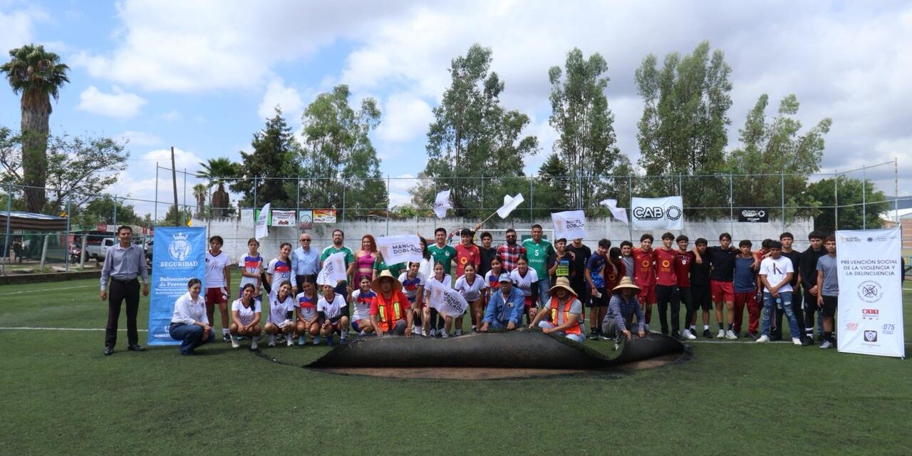 Inicia rehabilitación de cancha de futbol uruguayo en Manuel Doblado