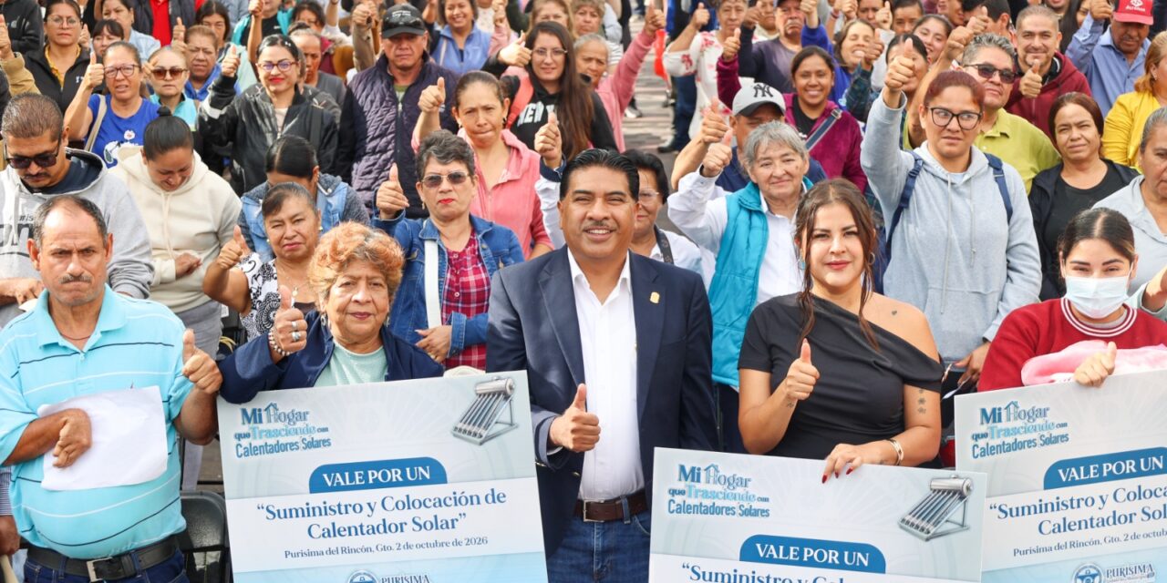 Calentadores solares mejoran economía en hogares de Purísima